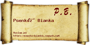 Psenkó Bianka névjegykártya